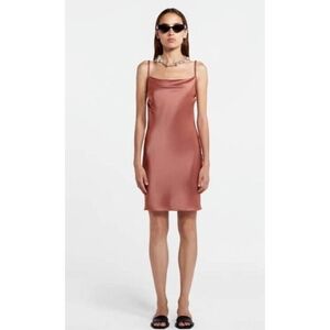 Teri Jon Rickie Freeman 100% SILK LITTLE TAN DRESS Classy Size 10